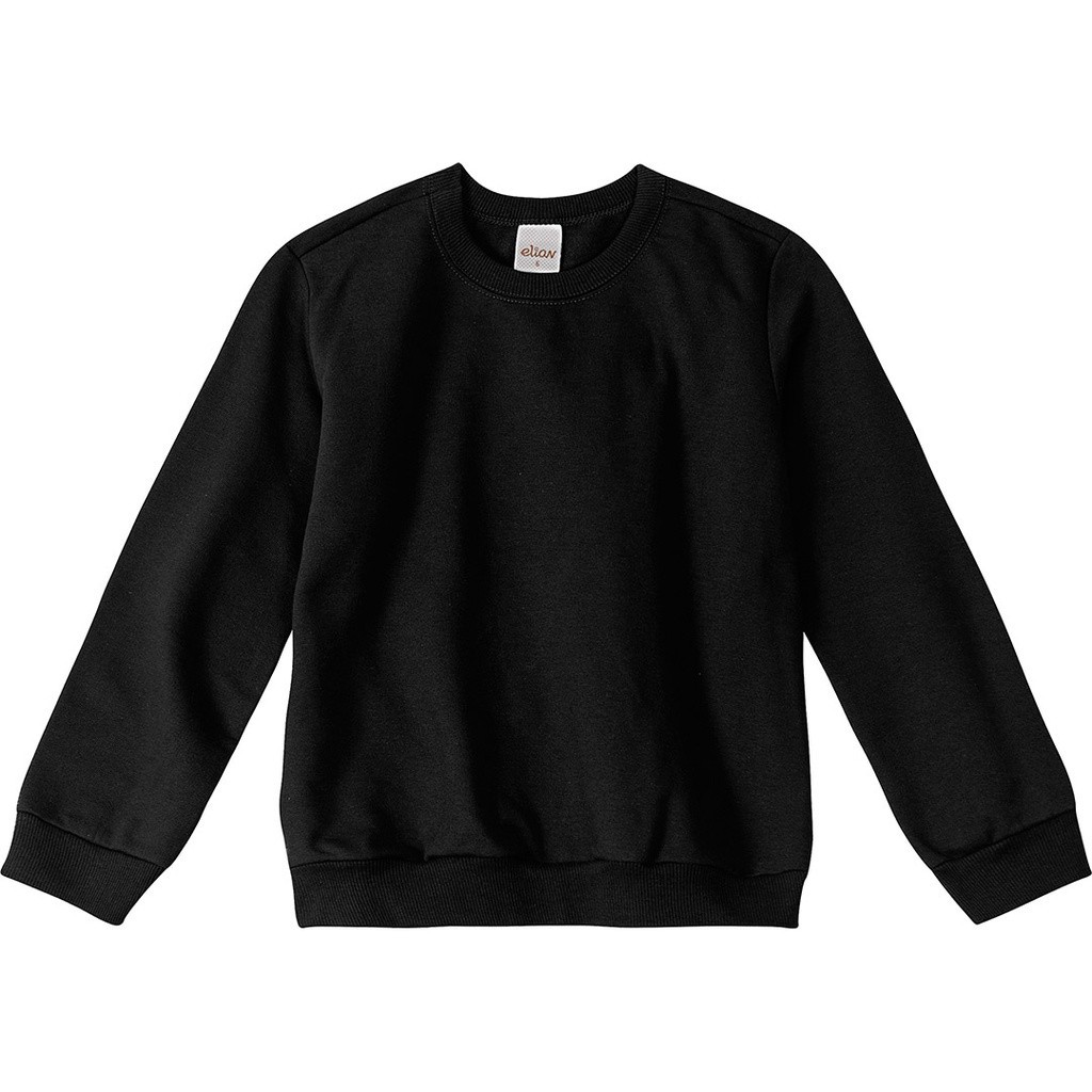Blusão Infantil Menino Preto Flanelado Algodão Elian Quentinho Uniforme Escola
