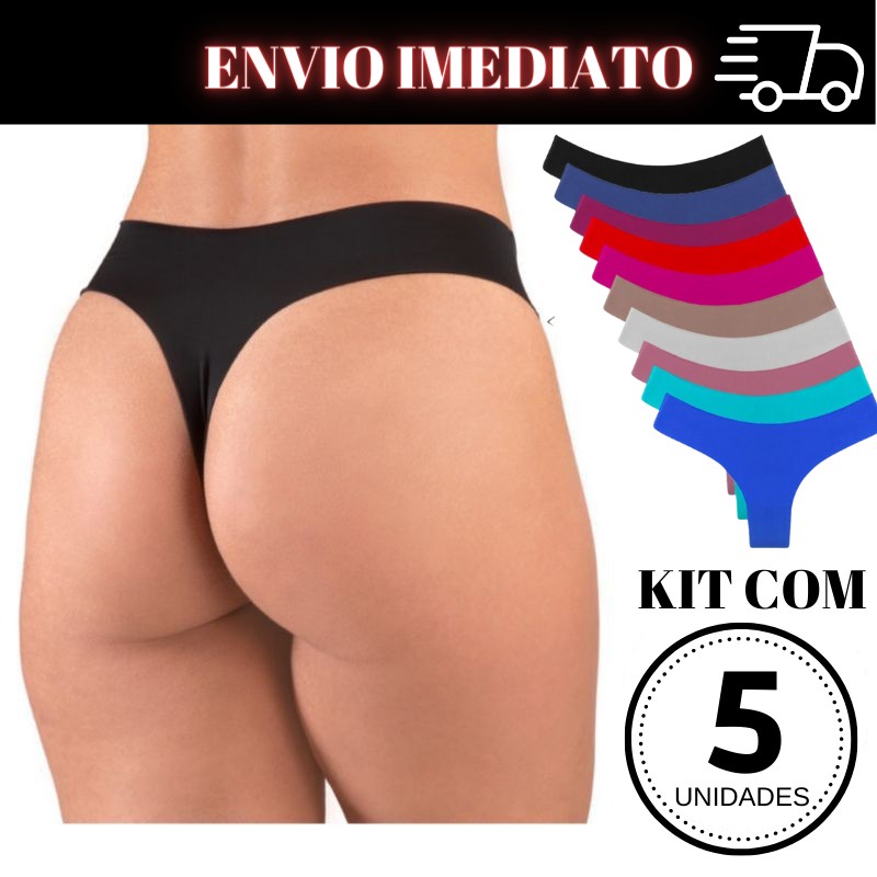 kit 5 calcinhas FIO DENTAL tanga sem costura corte a laser