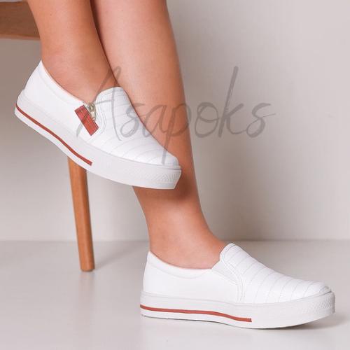 Tênis Sapatênis Sapatilha Feminino Casual Slip O