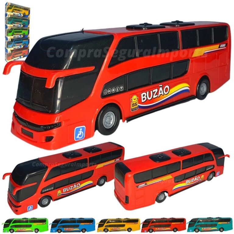 Ônibus De Brinquedo Plástico 24,5cm Buzão Reali