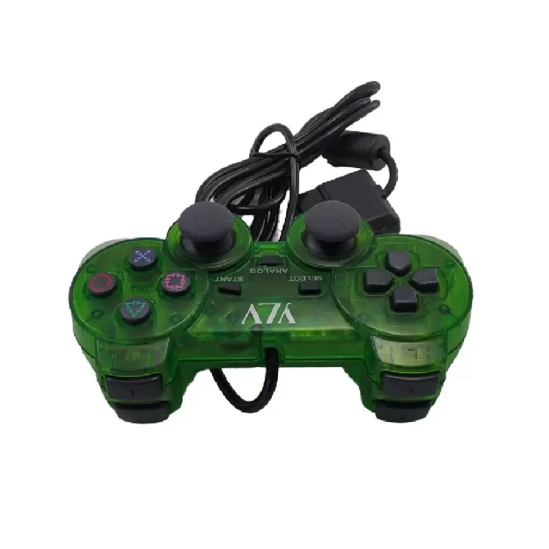 Controle Jogos Playstation PS1 e PS2 Com Vibracao 17 Botoes Videogame Com Fio