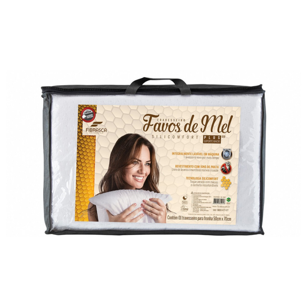 Travesseiro Favos Plus Lavável Fibrasca