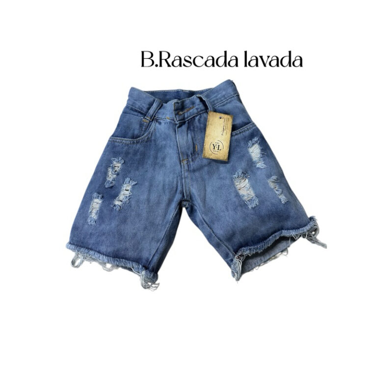 Bermuda Jeans rascada Infantil casual  TOP