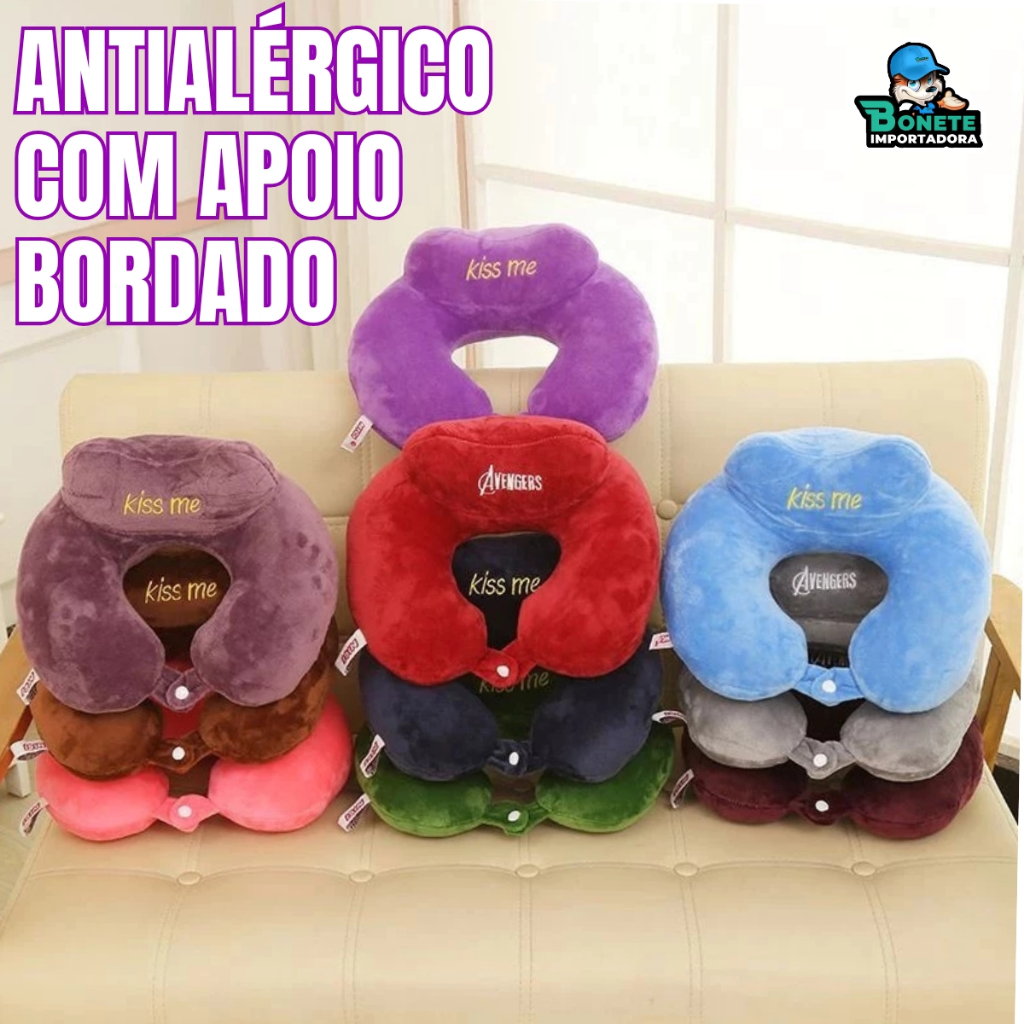 Almofada De Pescoço com apoio Algodão/travesseiro De Viagem Cervical Com Zíper
