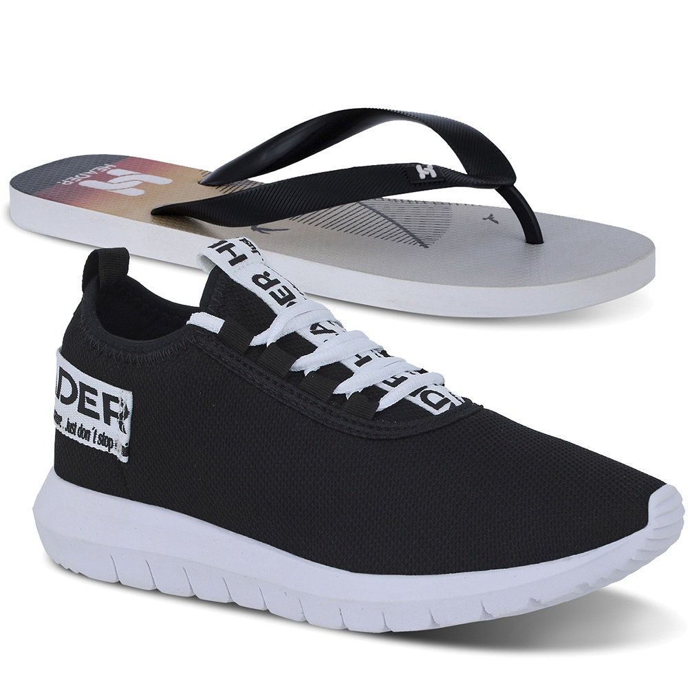 Kit Tênis Masculino Header Impulse Confortável Mais Vendido Barato + Chinelo