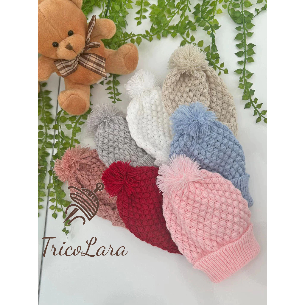 Touca para bebê / Criança RN até 6 MESES em tricô toucas promoção