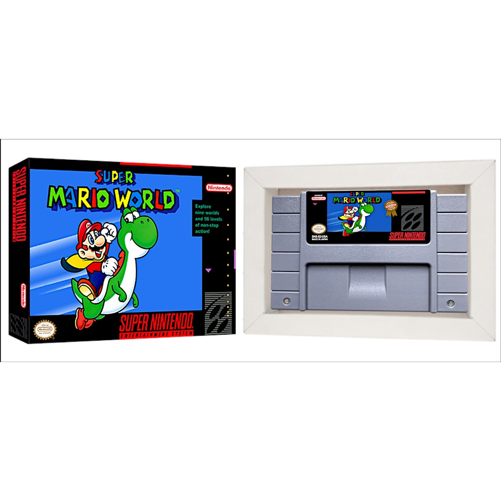 Super Mario World Cartucho com Caixa e Berco snes