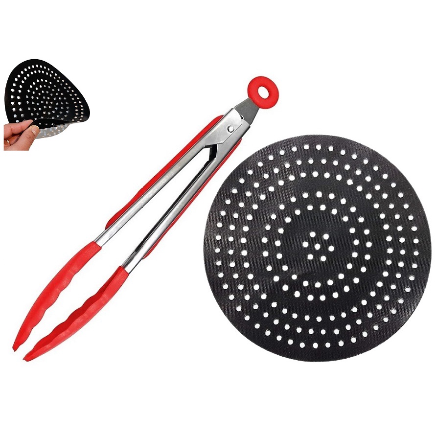 Forro Tapete Manta de Teflon Para Fritadeira Air Fryer  modelo Redondo 20 Cm redondo + 01 pegador pi