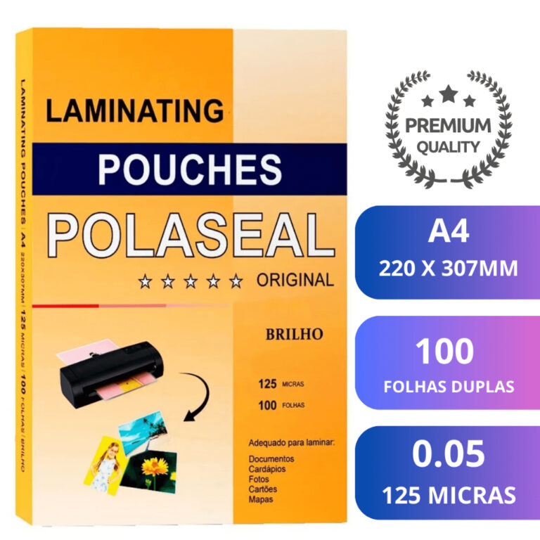 Polaseal Plástico Plastificação A4 0,05mm 100 u