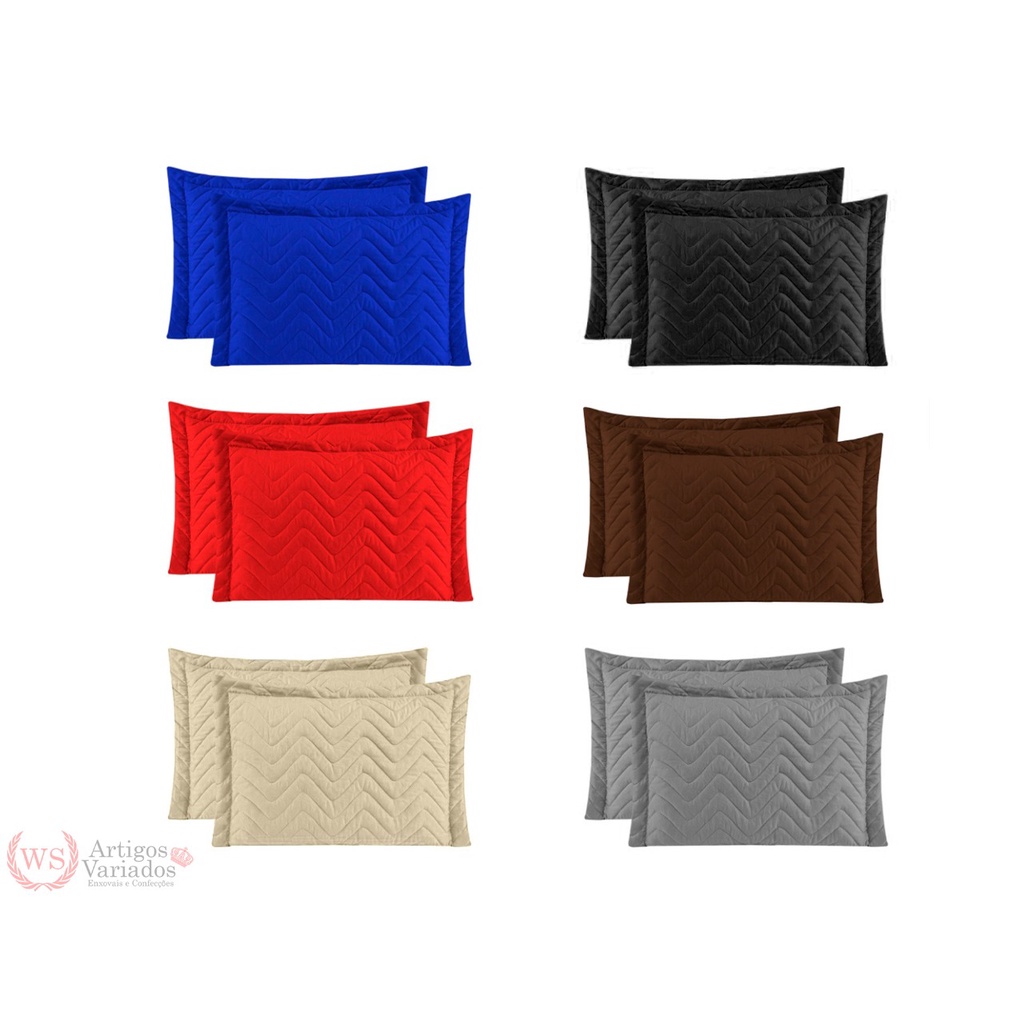 Kit 02 Capa Porta Travesseiro Fronha Matelasse 70CM x 50CM VARIAS CORES