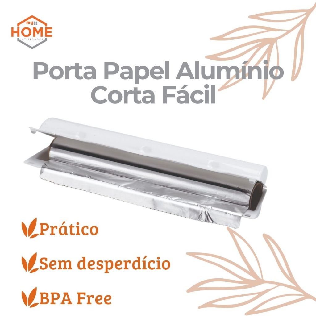 Porta Rolo Corta Fácil Apenas Para Papel Alumínio Cozinha