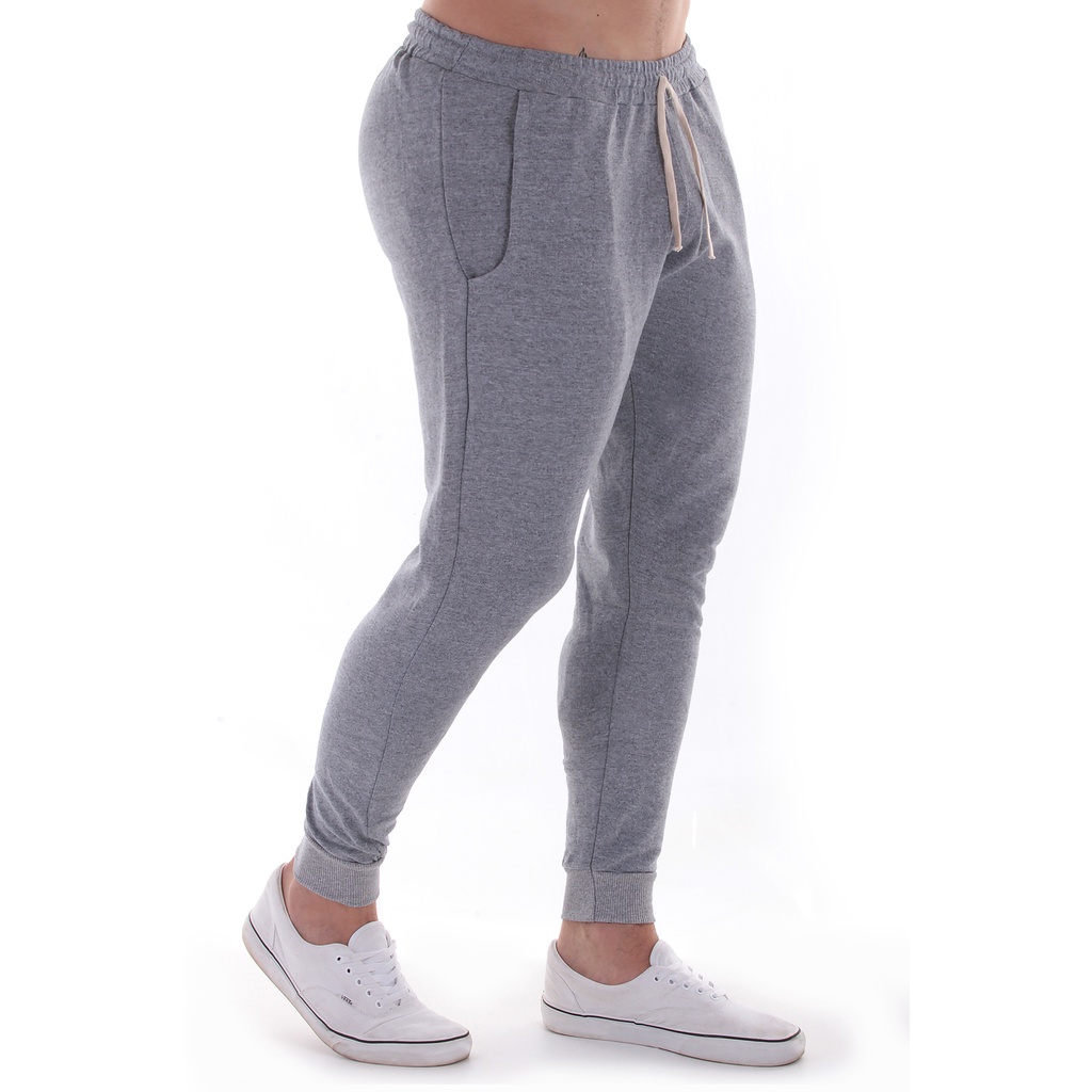 Calça Moletom Masculina Jogger Slim Fit Básica Lisa M9