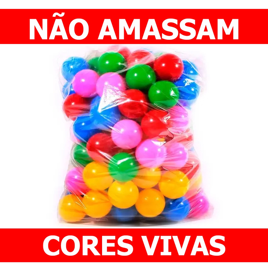 Bolinha Plástica para Piscina até 100 Unidades Bolinhas Super Coloridas Piscina Criança Infantil