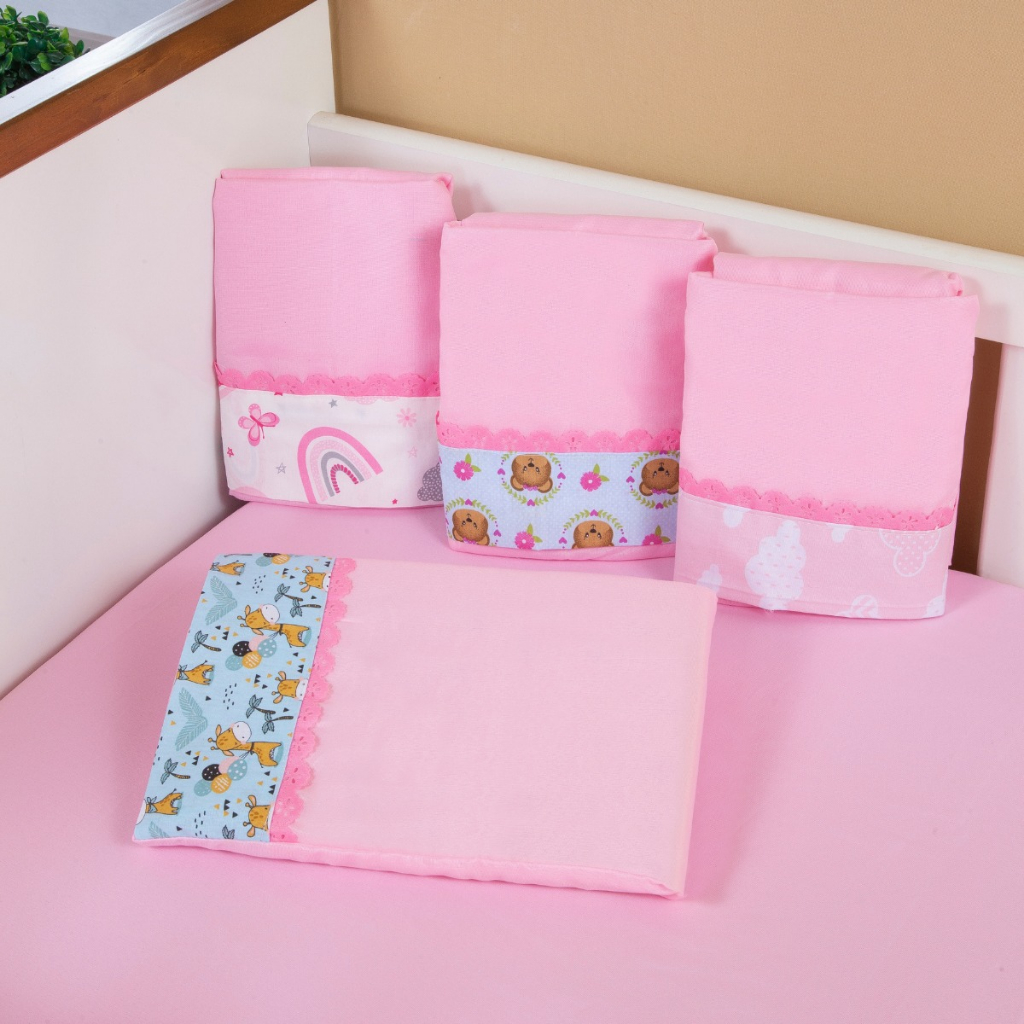 Lençol para Berço Americano 130X70CM com Fronha – 2 peças MicroFibra