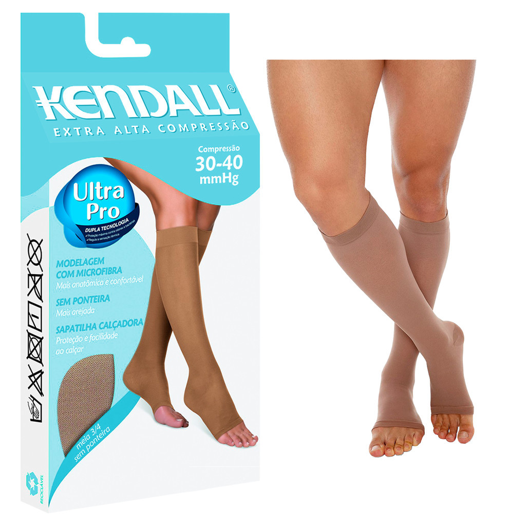 Meia Kendall 3/4 Sem Ponteira Extra Alta Compressão (30-40 mmHg) Kendall