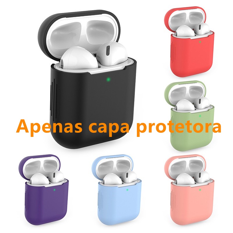 Apenas capa protetora1pc capa protetora airpods 2 luva protetora de silicone inpods i12 luva proteto