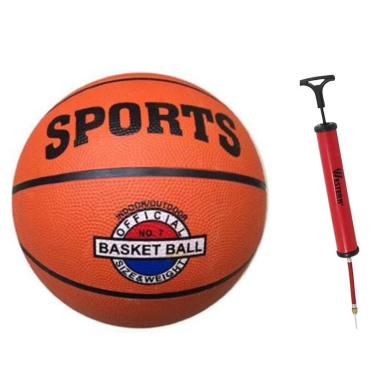 Bola Basquete Tamanho Oficial N. 7 + Bomba Inflar 
