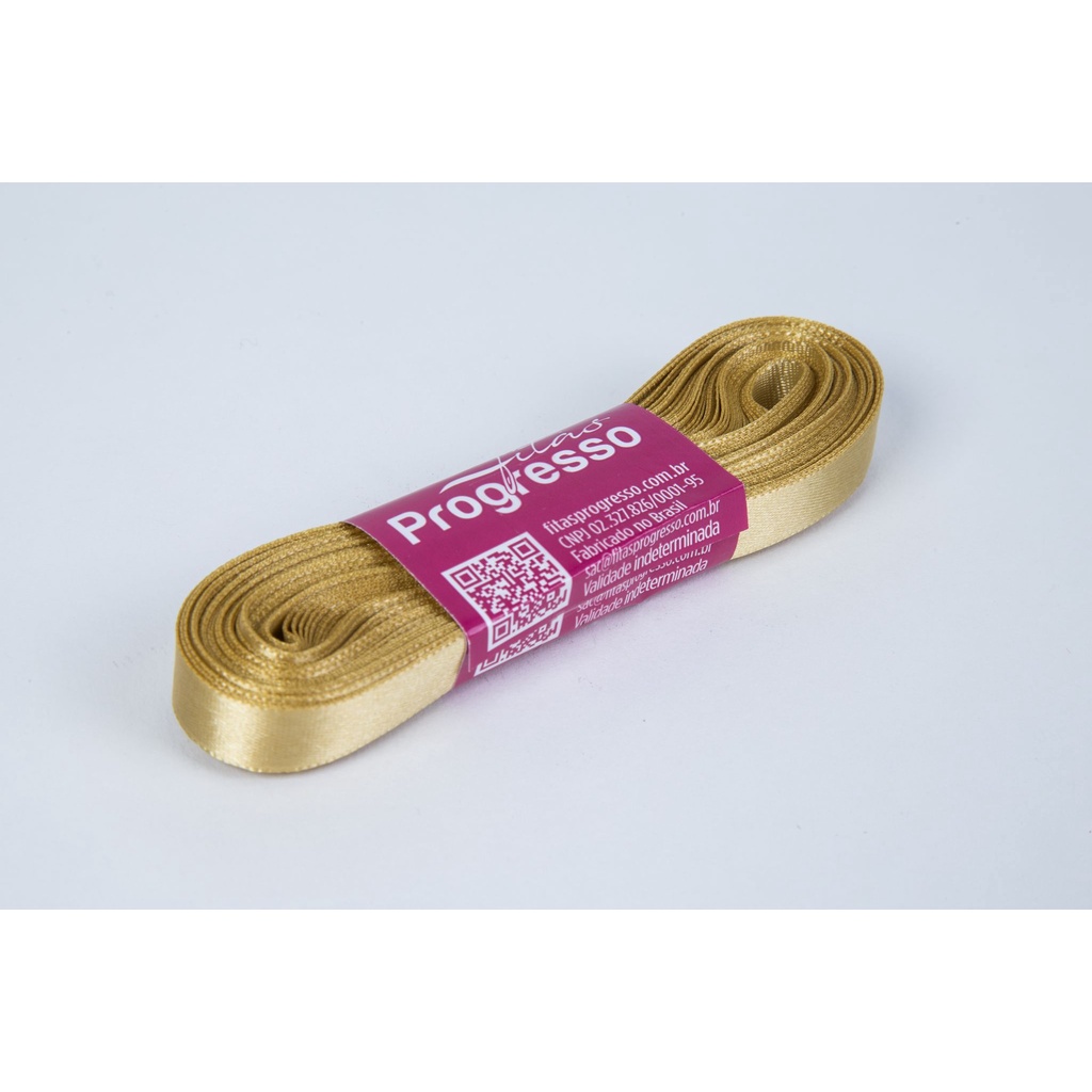 Fita de Cetim Ouro Cor 228 – 01 unidade – Progresso – Kafe Embalagens