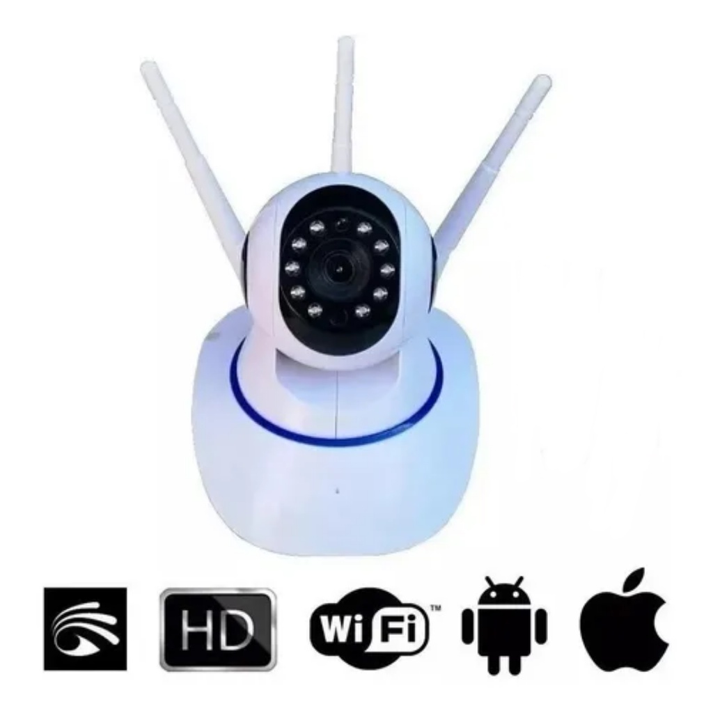 Câmera Ip 3 Antenas Wifi Wireless 3. Geração Visão Noturna Segurança