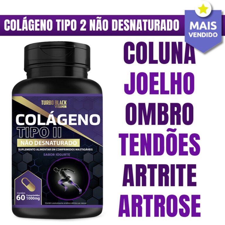 Colágeno Tipo 2 Não Desnaturado 40mg Turbo Black