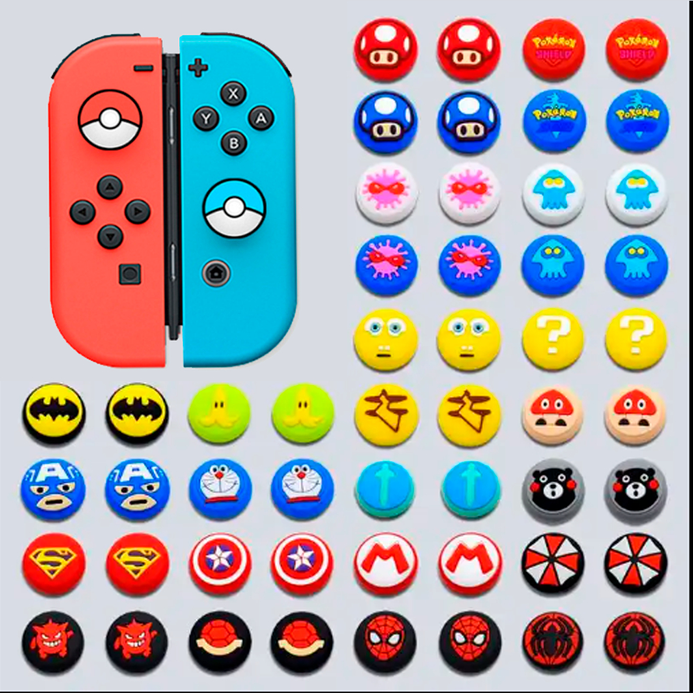 (A) Par Thumb Grip Capa Analogico Joycon nintendo switch LITE ou PADRÃO e OLED borrachinha Grips JOY