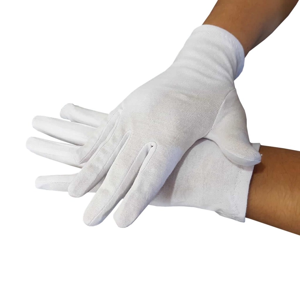 Luva Branca De Algodão Fantasia Músicos Garçons Banda P M G Gg