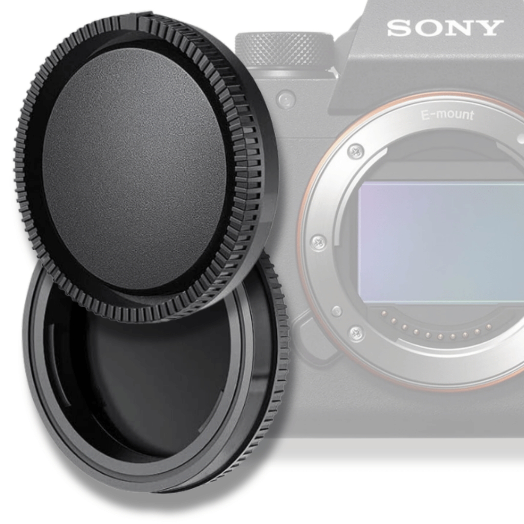 Kit Tampas Sony Emount  Tampa de Corpo + Tampa Traseira para Lente, Proteção Antipoeira