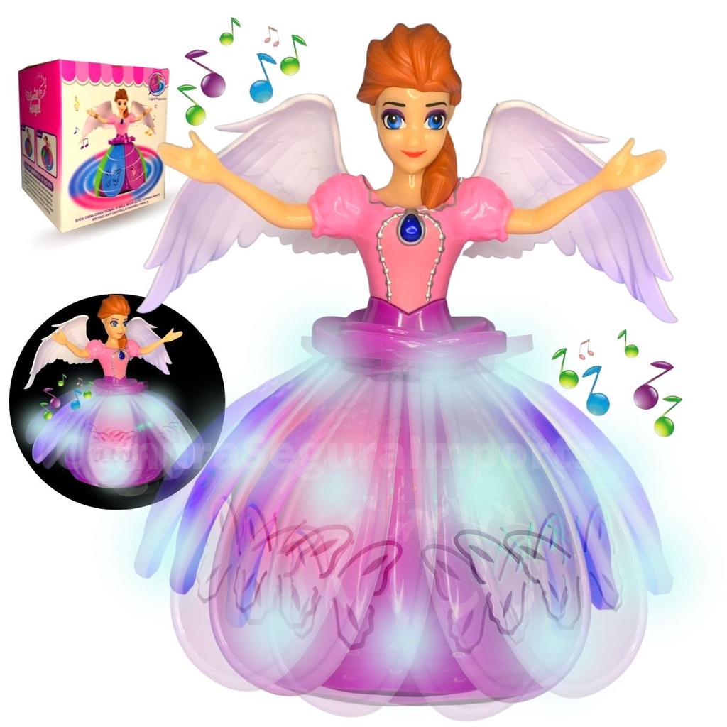 Boneca Musical Dançarina C/ Luz E Música Bate Volta Gira