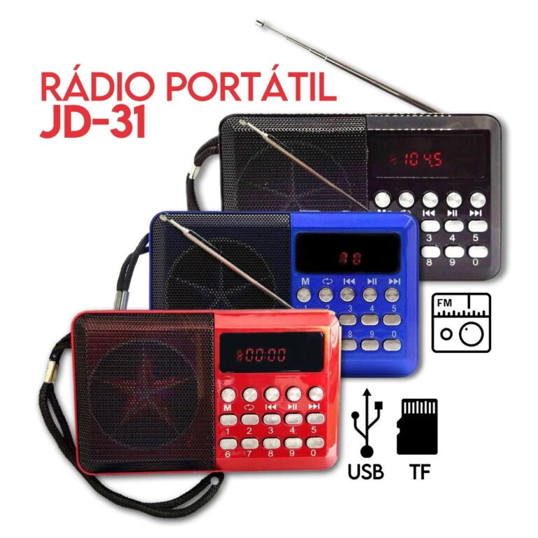 Rádio Portátil FM  Leitor de Cartão PenDrive CO