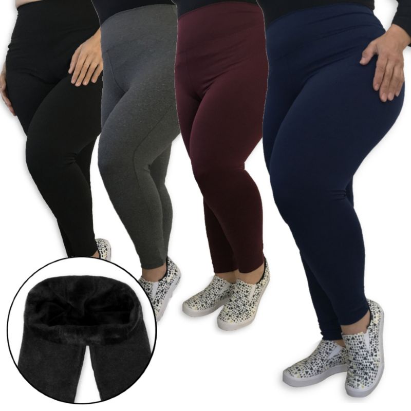 calça legging flanelada pelúciada termica do pp ao g3
