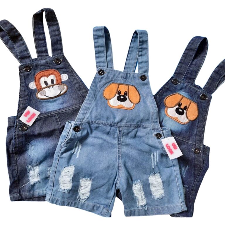 Macacão Jardineira Jeans Masculina Infantil Menin