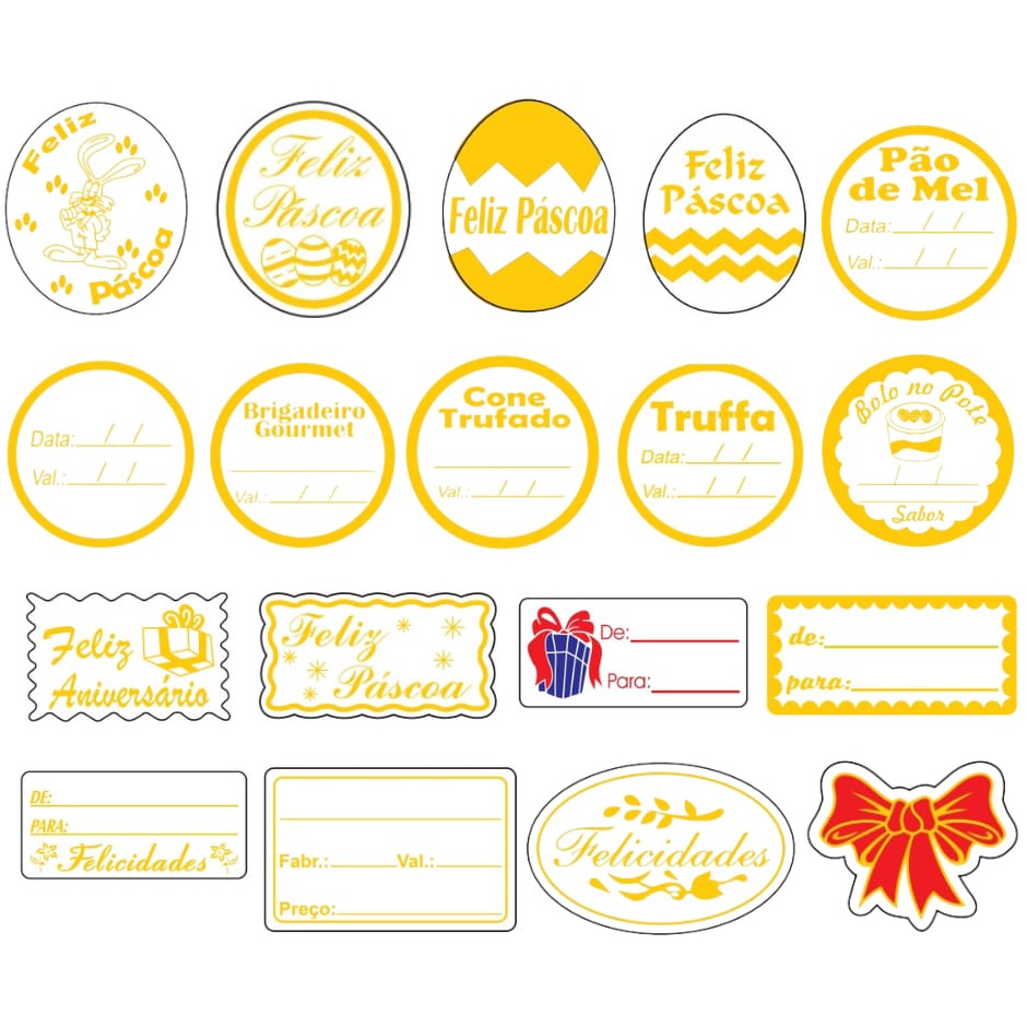 Etiqueta Adesivo Para Presente Com 100 Unidades