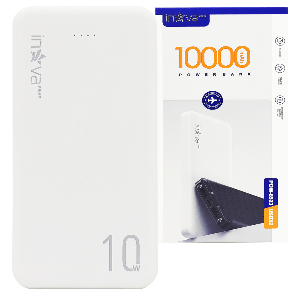 Carregador Portátil Original 10000mAh Inova Power Bank Alta Potência Celular Tipo C Viagem