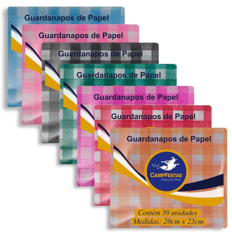 Guardanapo Descartável Xadrez CampFestas 20x23cm 