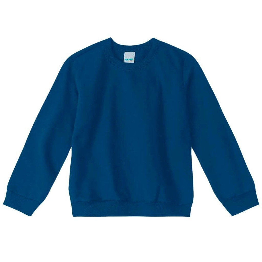 Blusão Infantil Flanelado Básico Com Punho Malwee Uniforme Escola