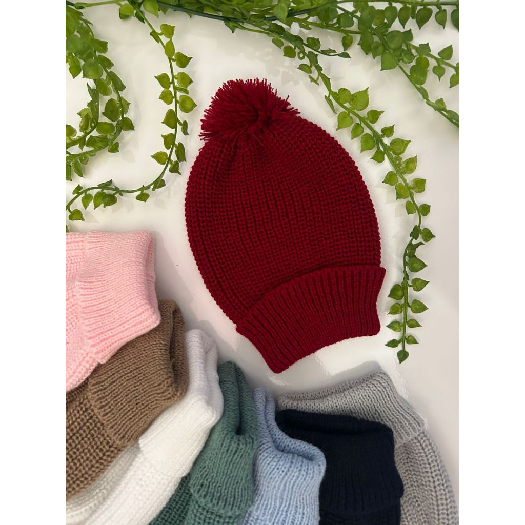 KIT 3 Toucas para Bebê em Tricô super macio 3 meses a 1 Ano Várias Cores à Escolher