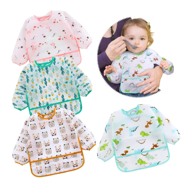 Babador Impermeável Bebê Roupas Manga Longa BLW 