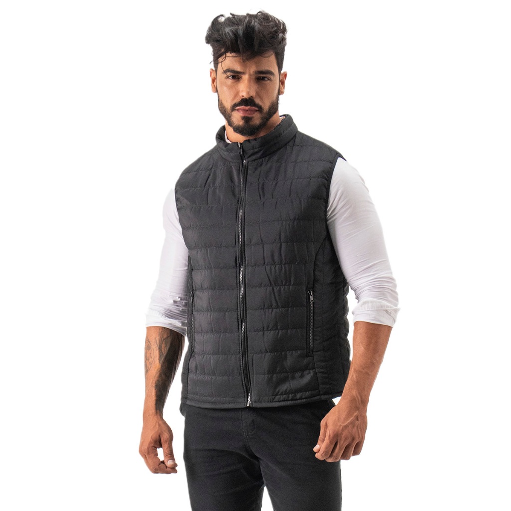 Colete Masculino Country Puffer Bomber Bobojaco Fofinho Casual Confortável Frio Inverno Macio