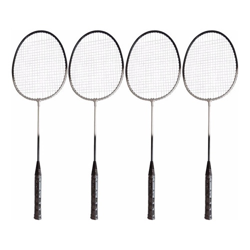 Kit Badminton Pro 4 Raquetes 2 Petecas C/ Rede Sup