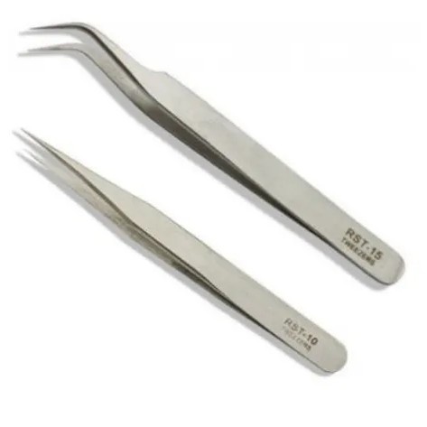Kit 2 Pinças Para Alongamento De Cílios Fio a Fi