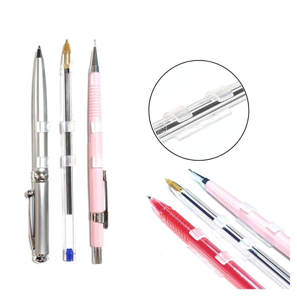 kit clip organizador de canetas lápis lapiseira clip pen auto adesivo 10 unidades