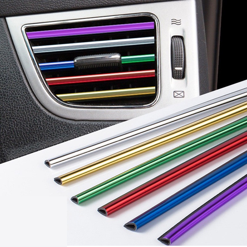 10 Pcs 20 Cm Universal Car Saída De Ar Condicionado Decorativo U Forma Tiras Guarnição Decoração Do