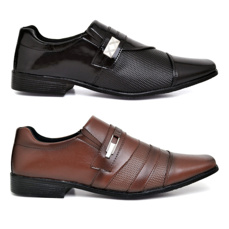 Kit 2 Pares Sapato Social Masculino Marrom Preto V