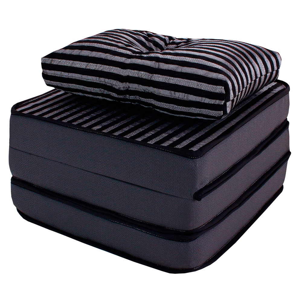 Puff Colchonete Dobrável / Sofá 3 em 1 + Travesseiro Solteiro BF Colchões