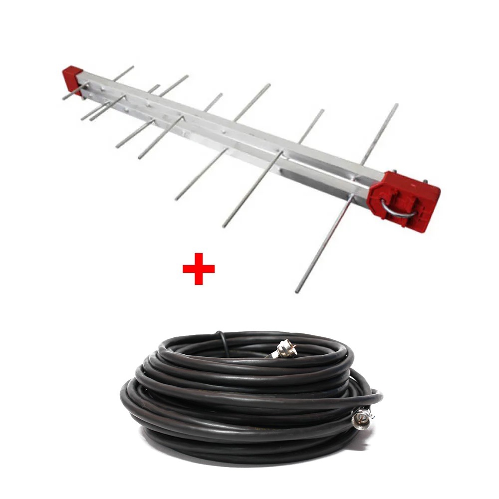 Antena Digital Externa  Log 16 Elementos  com Cabo e conectores de 10 metros para todo tipo de TV