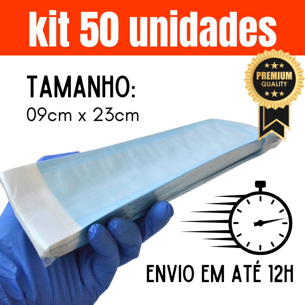 Kit 50 Envelopes para Esterilização em Autoclave – 9×23 – Hospflex