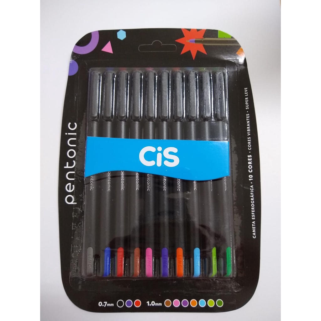Caneta Esferográfica Pentonic 0,7mm Blister C/10 Cores – Cis