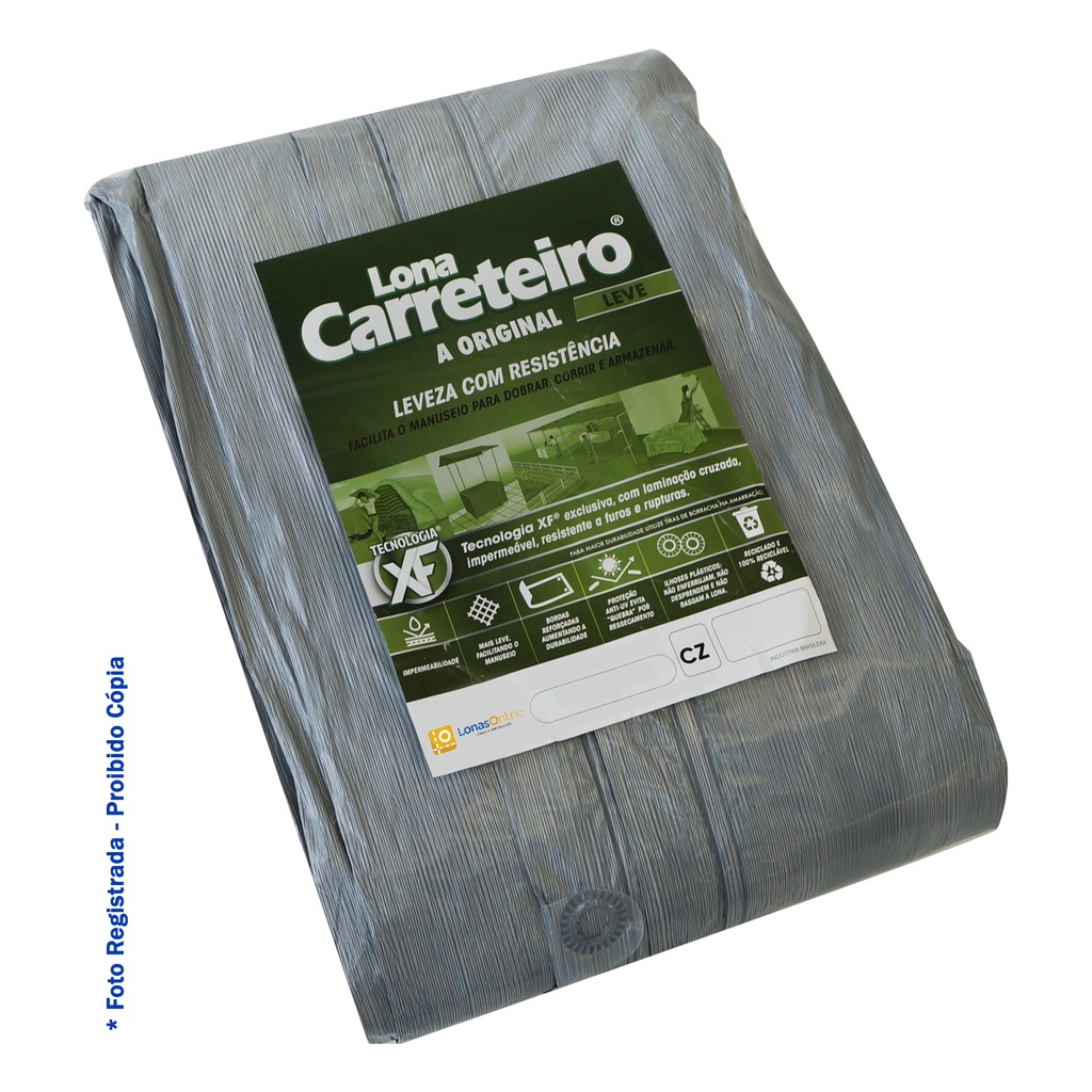 Lona Carreteiro Leve 3×2 Cinza 100 Micras Multiuso Impermeável