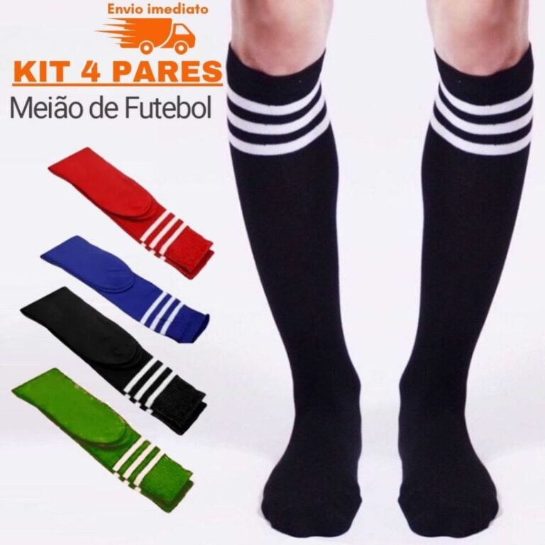 4 Pares ou 1 Par Meião De Futebol Adulto Cano Alt