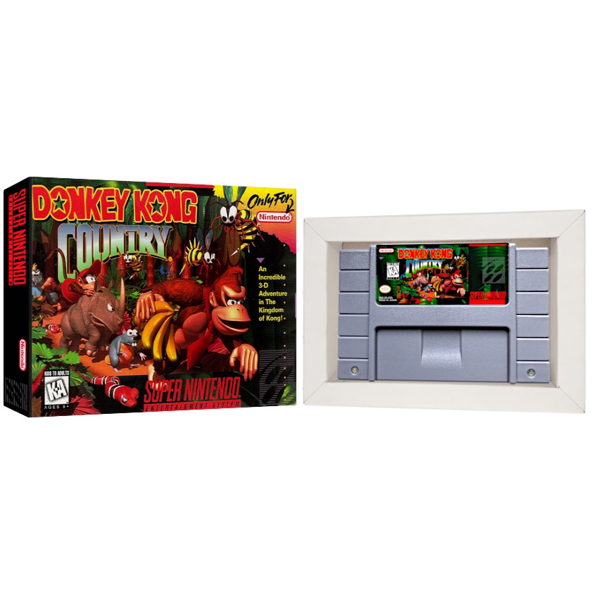 Donkey Kong Country Cartucho de Super Nintendo com Caixa e Berco snes